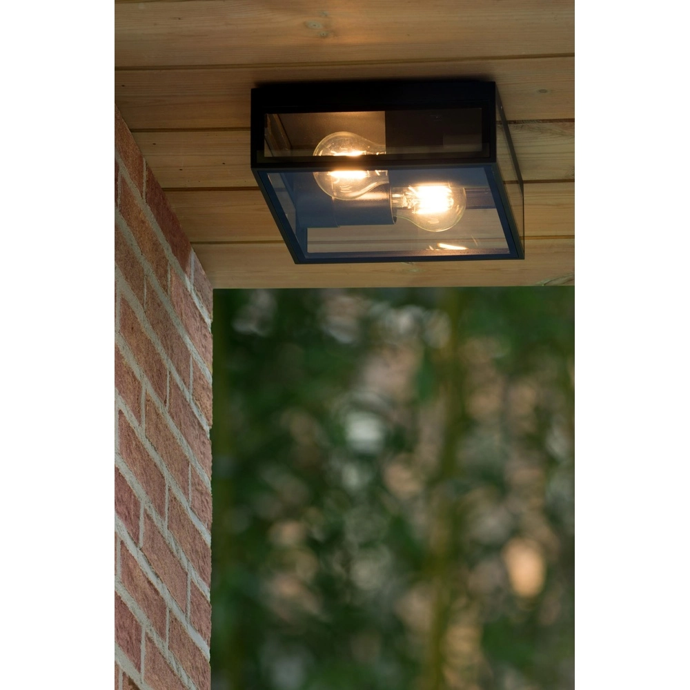 Lampe murale de conception Dukan IP65 double noir Lucide 5411212151889