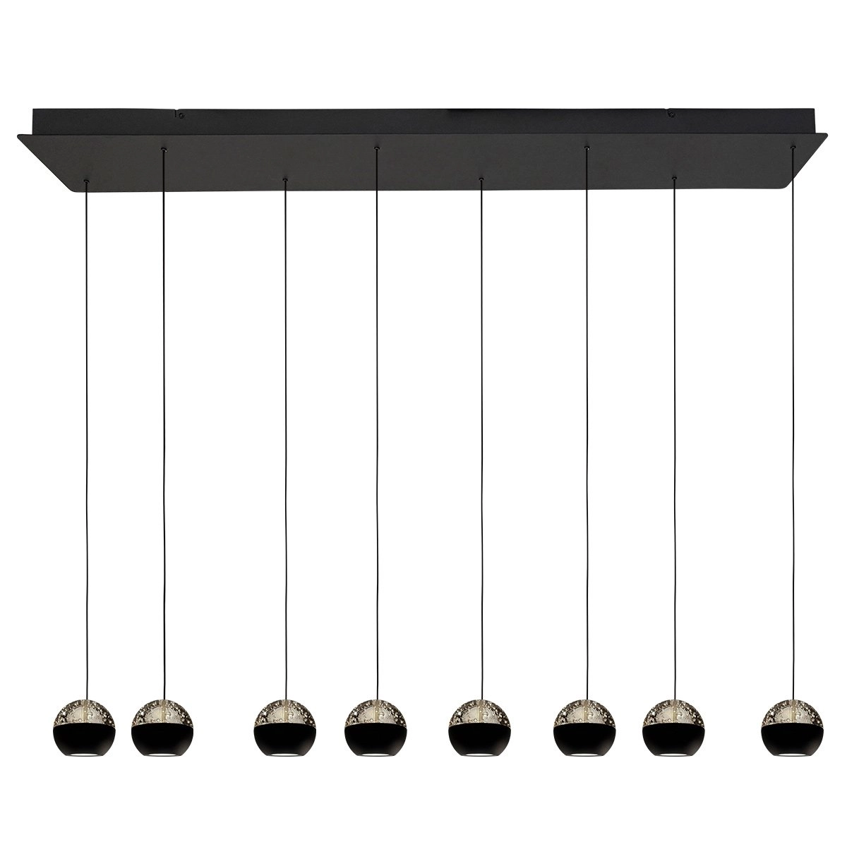 Lampe suspendue de table à manger 115 cm Belluno LED 8 voyants - Noir Steinhauer 8712746184020