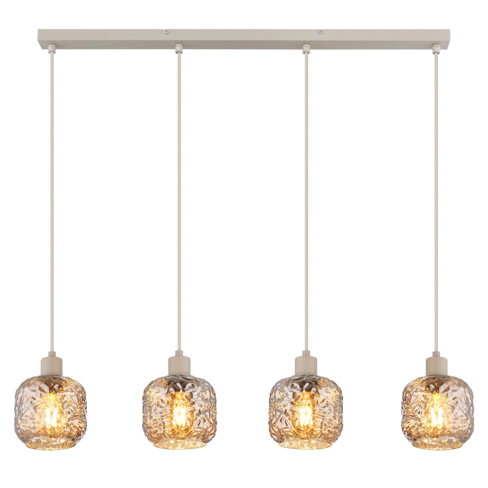 Lampe suspendue à 4 lumières Antonio brun sable Globo 9007371578726