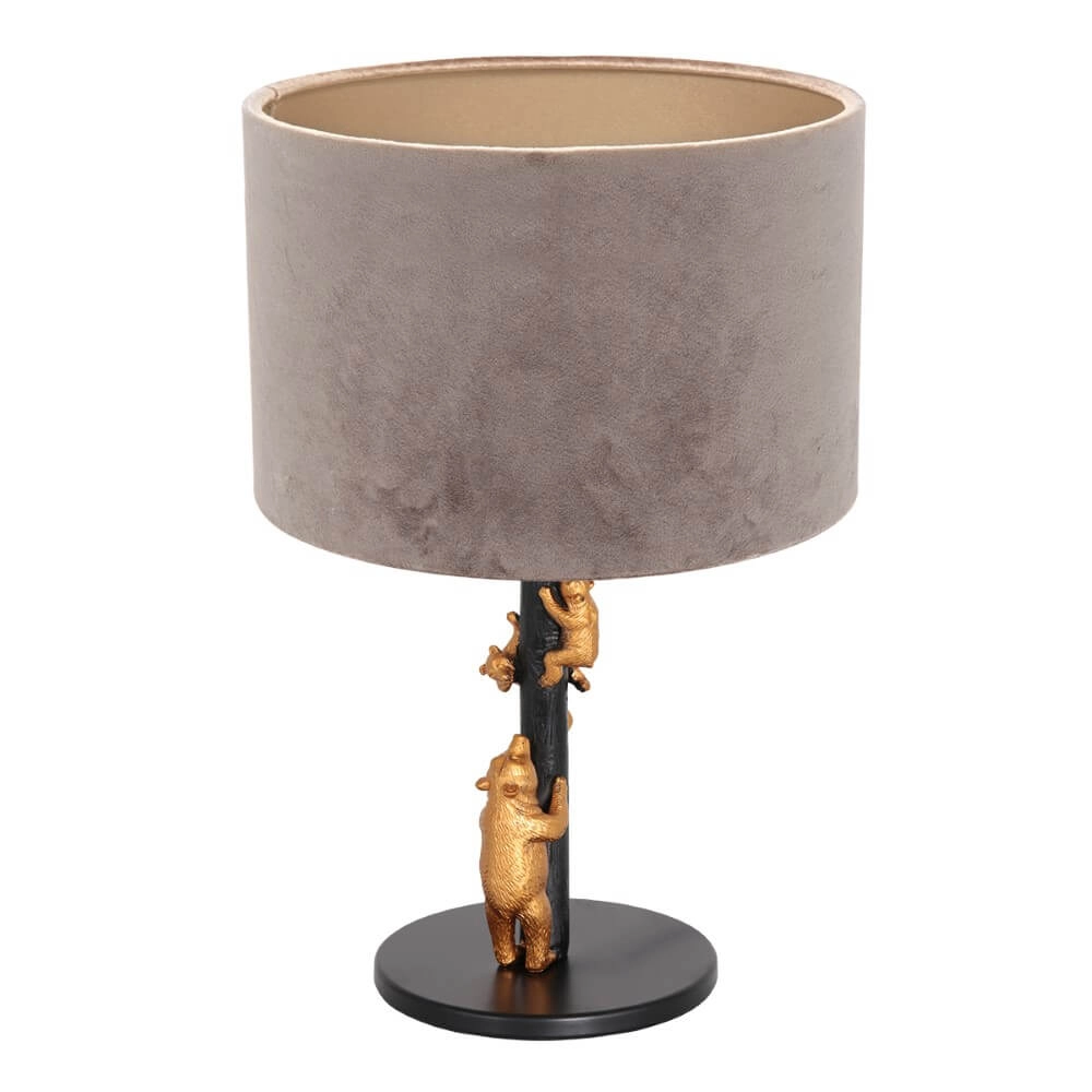 Lampe de table design Animaux avec du velours gris
