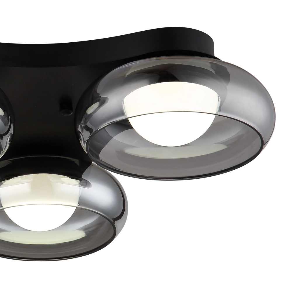 Lampe de plafond à design Carlene Noir à 4 lumières Globo 9007371575176