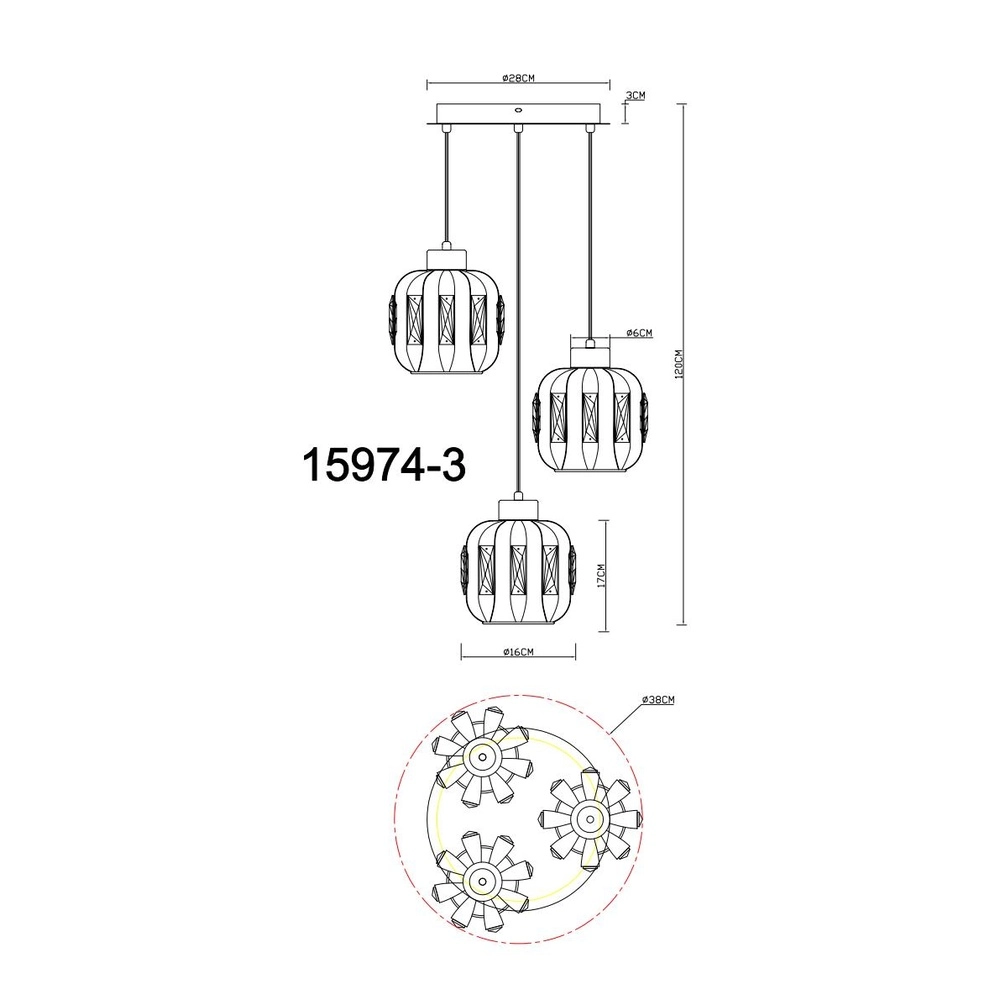 Lampe pendante de salle à manger Arlen Brun sable clair à 3 Globo 9007371583560
