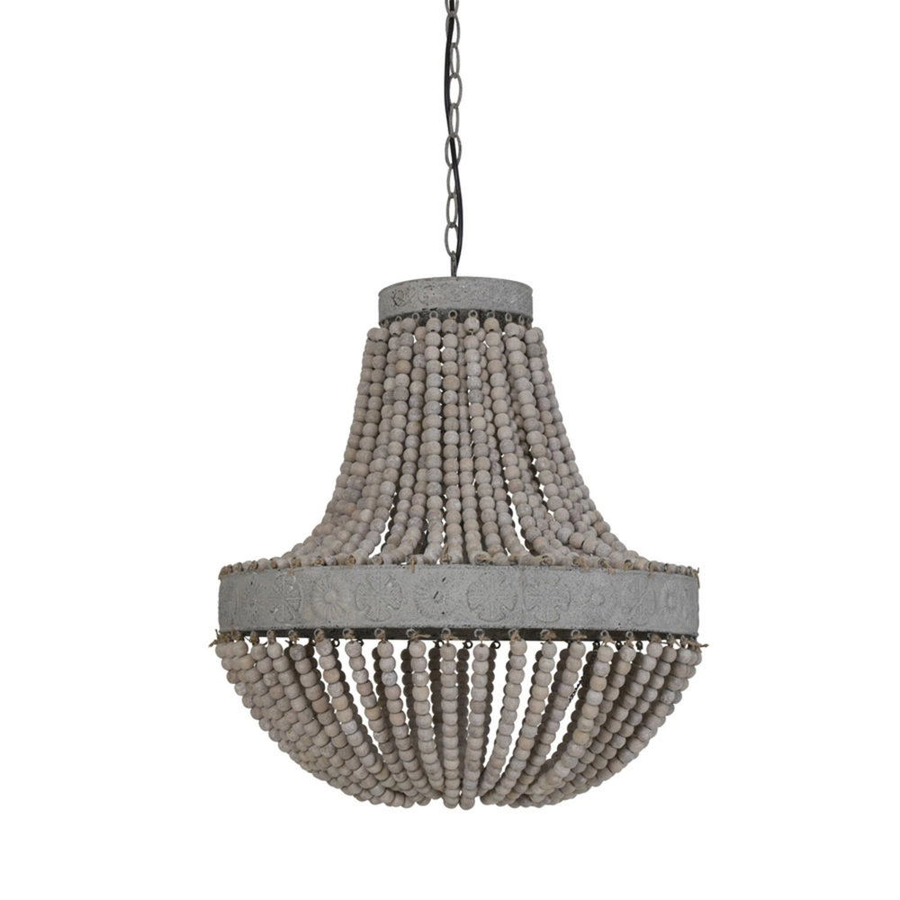 Lampe pendante perlée Luna gris