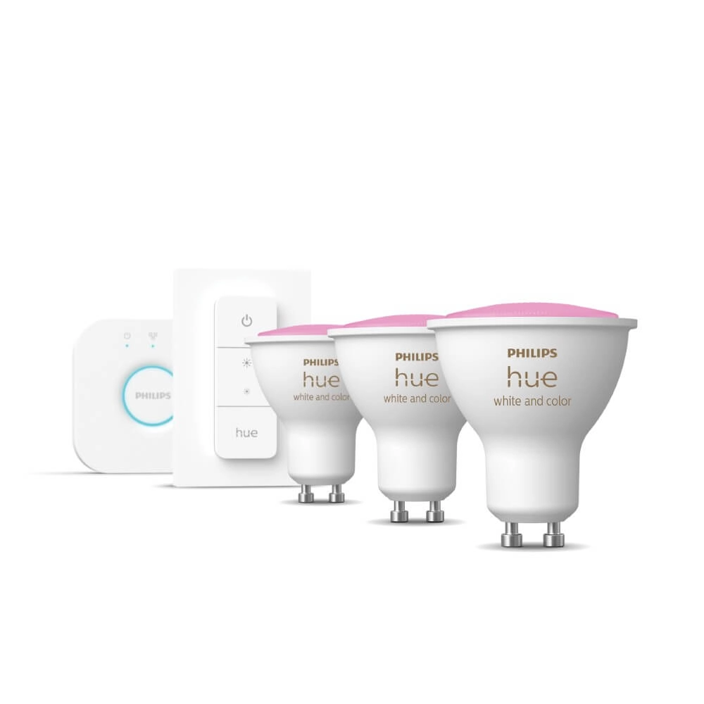 Hue Starterpack - GU10 - 5W - White and Color lot de 3 Philips 8720169254503