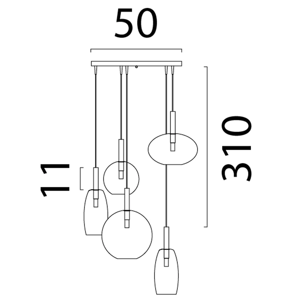Lampe pendante 5L vide Lido Ball avec du verre transparent Masterlight 8718121335544
