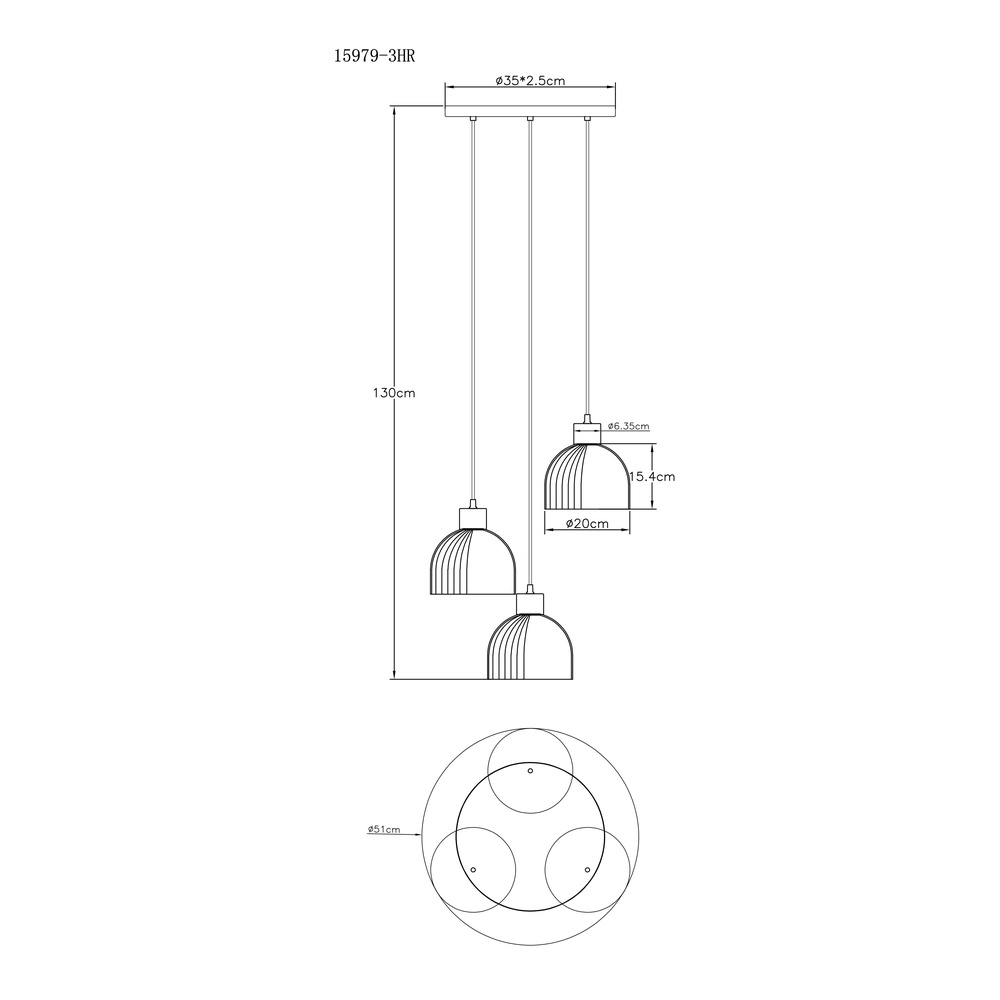 Lampe pendante à 3 lampes Swanson Noir Globo 9007371580651