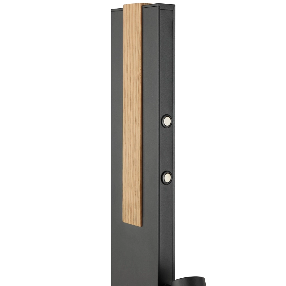 Lampadaire de conception Streamline noir avec bois Brilliant 4004353463624