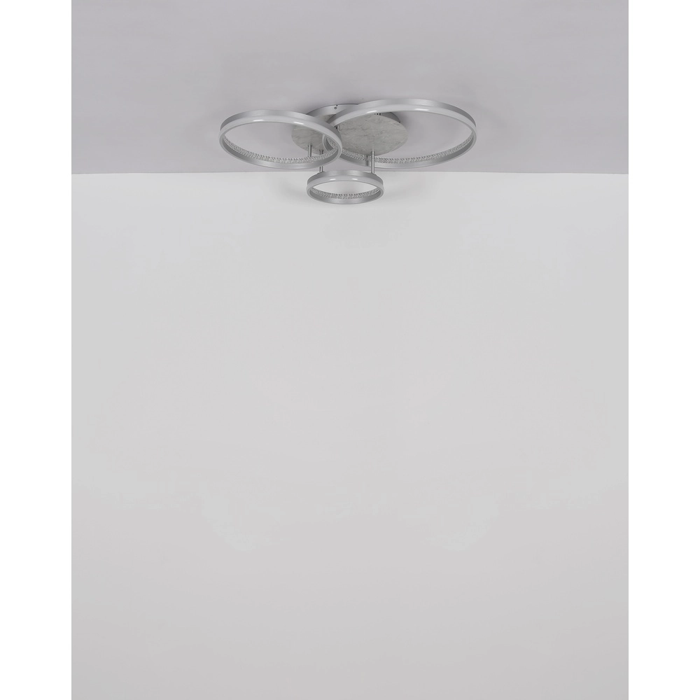 Lampe de plafond Mary Gris argenté à 3 lumières Globo 9007371519859