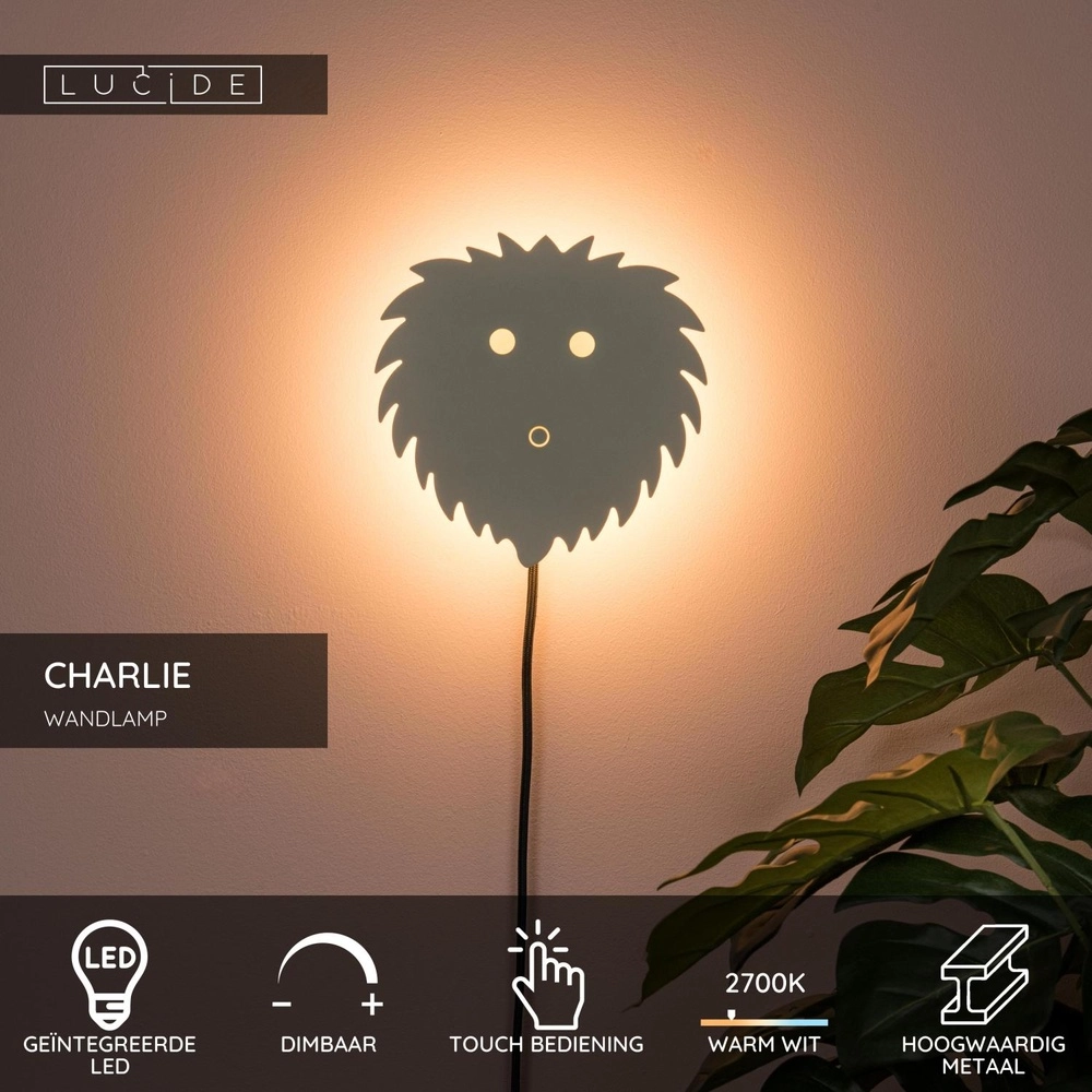 Lampe murale de la chambre des enfants Charlie brun sable Lucide 5411212441782