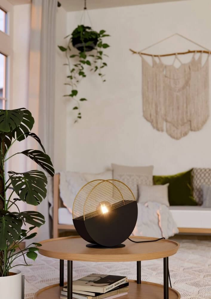 Lampe de table design Mumbles noir avec de l'or Eglo 9002759438135