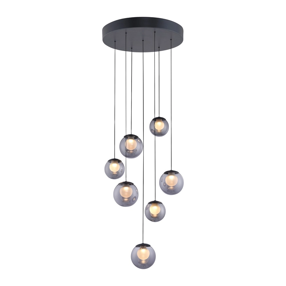 Lampe suspendue à 7 lampes Pure Popup Gris mystique Paul Neuhaus 4012248396674