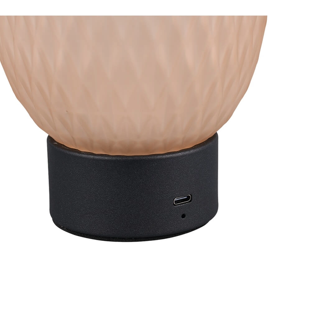Lampe de table Facette noir avec verre ambré Trio 4017807643541
