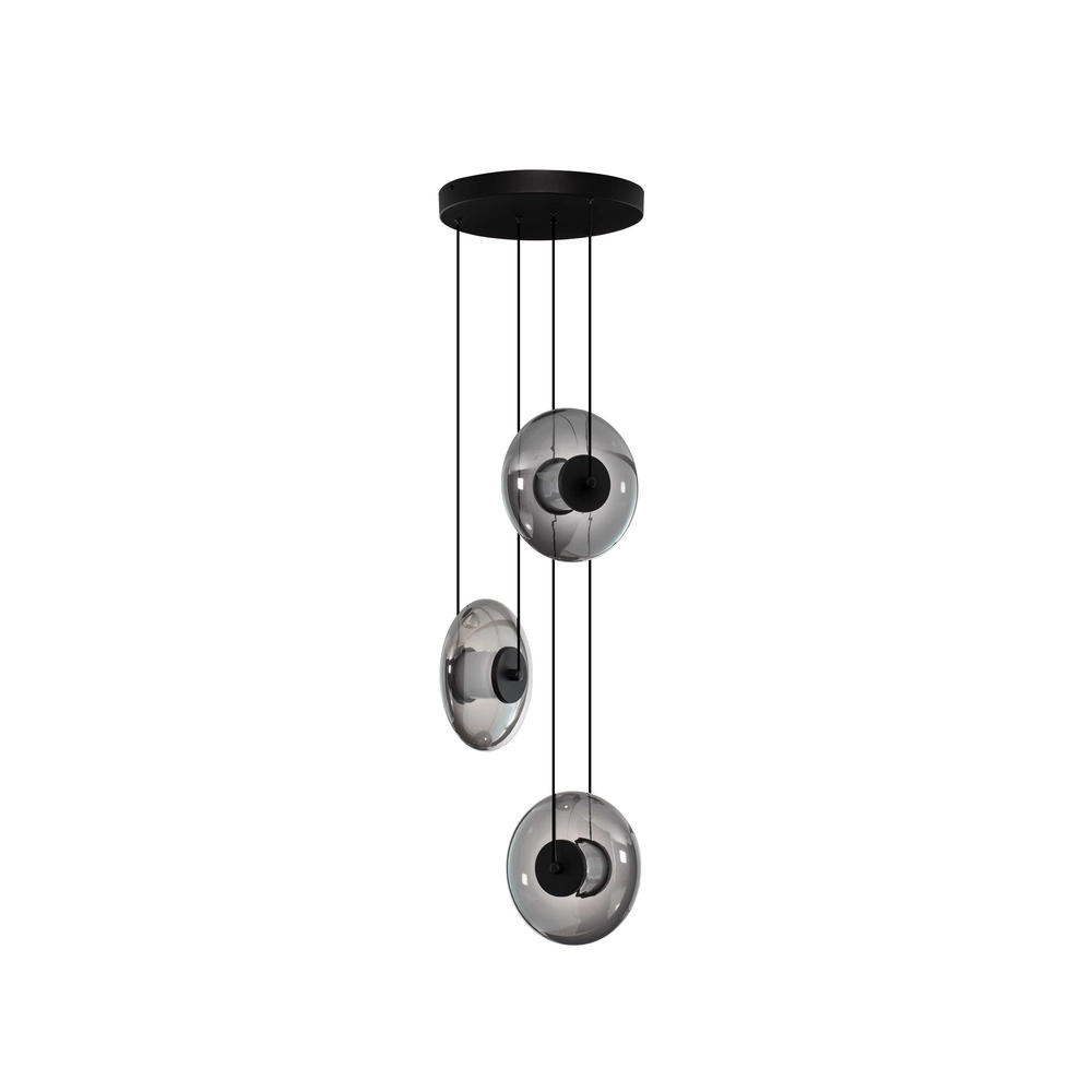 Suspension unique Ballet Noir 3 lumières rond Lyora 5212017458438