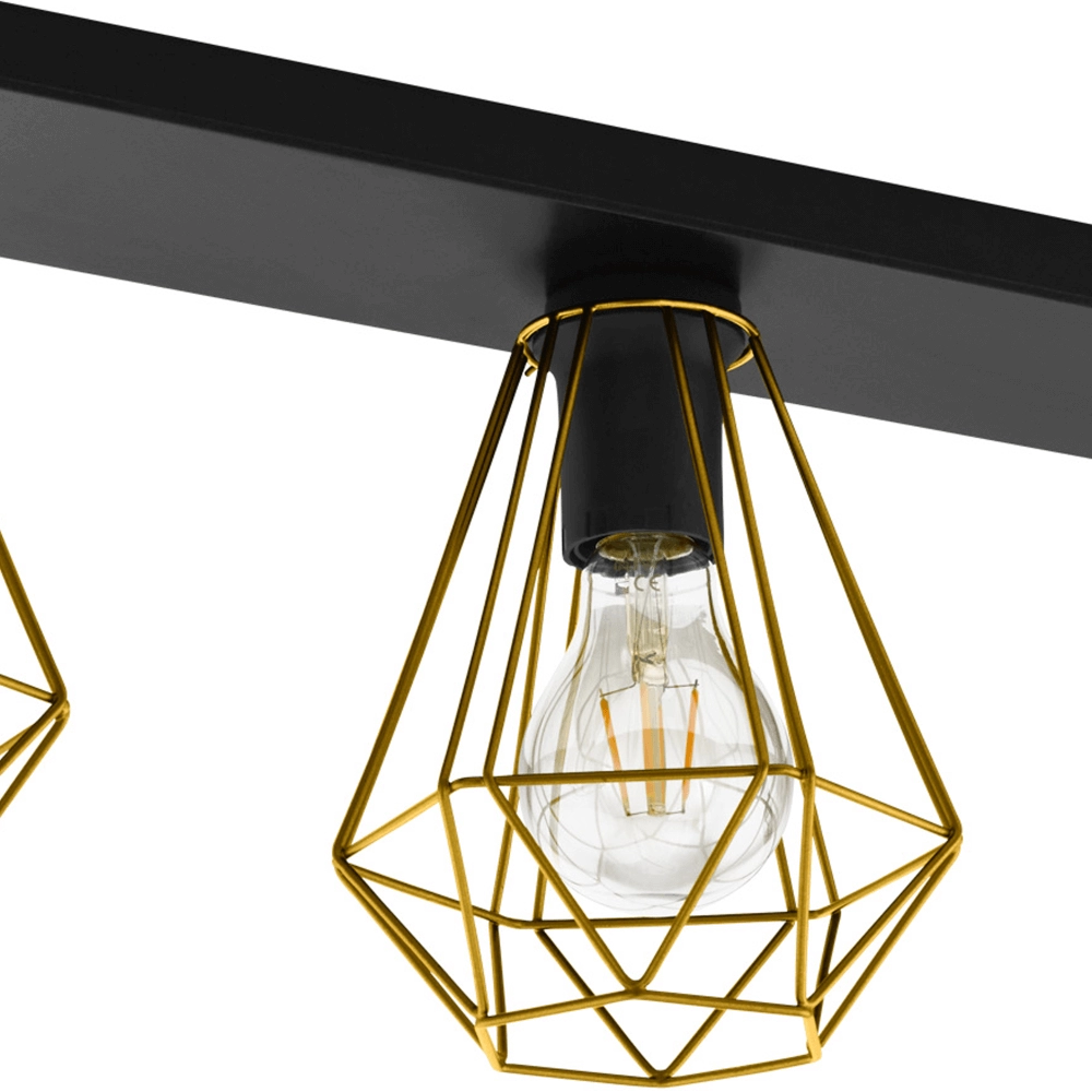 Plafonnier Tarbes 2 noir avec de l'or Eglo 9002759436551