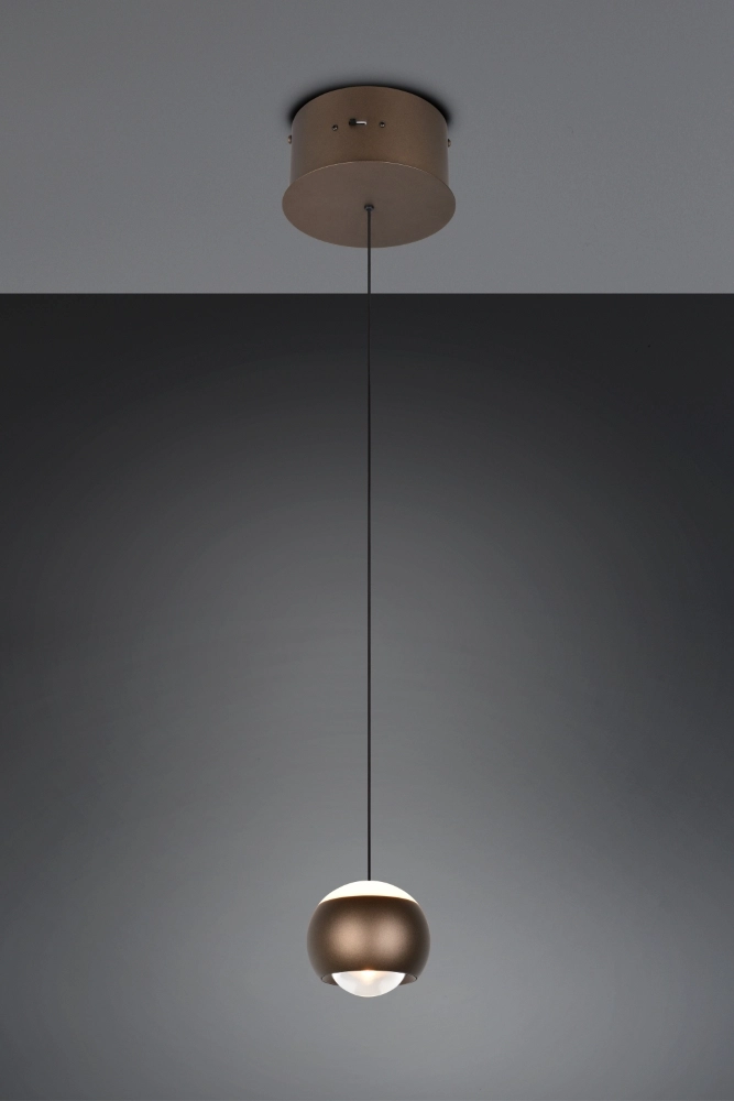 Suspension LED Orbit 1-brun platine clair