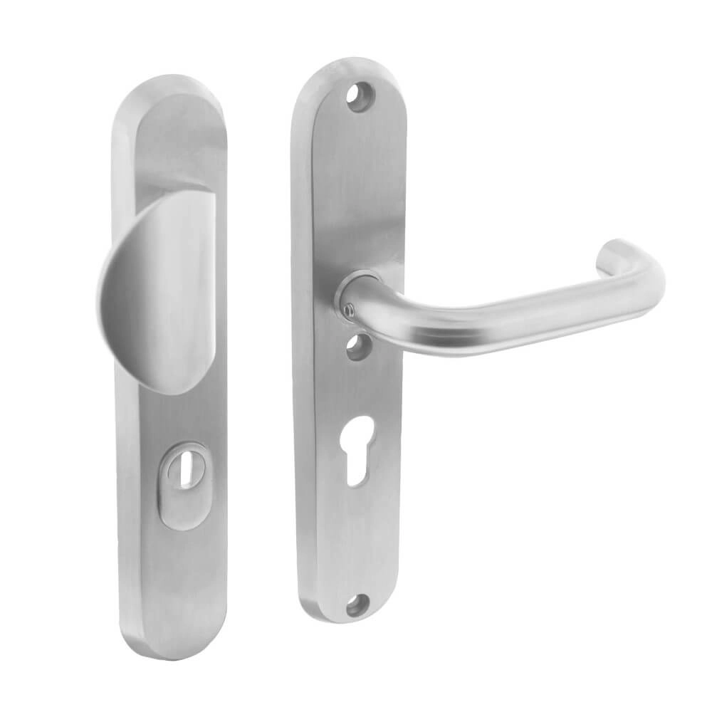 Ferrures de porte d’entrée Vurano protection anti-traction ovale PC 55mm acier inoxydable Ferrures de porte d’entrée Vurano protection anti-traction ovale PC 55mm acier inoxydable