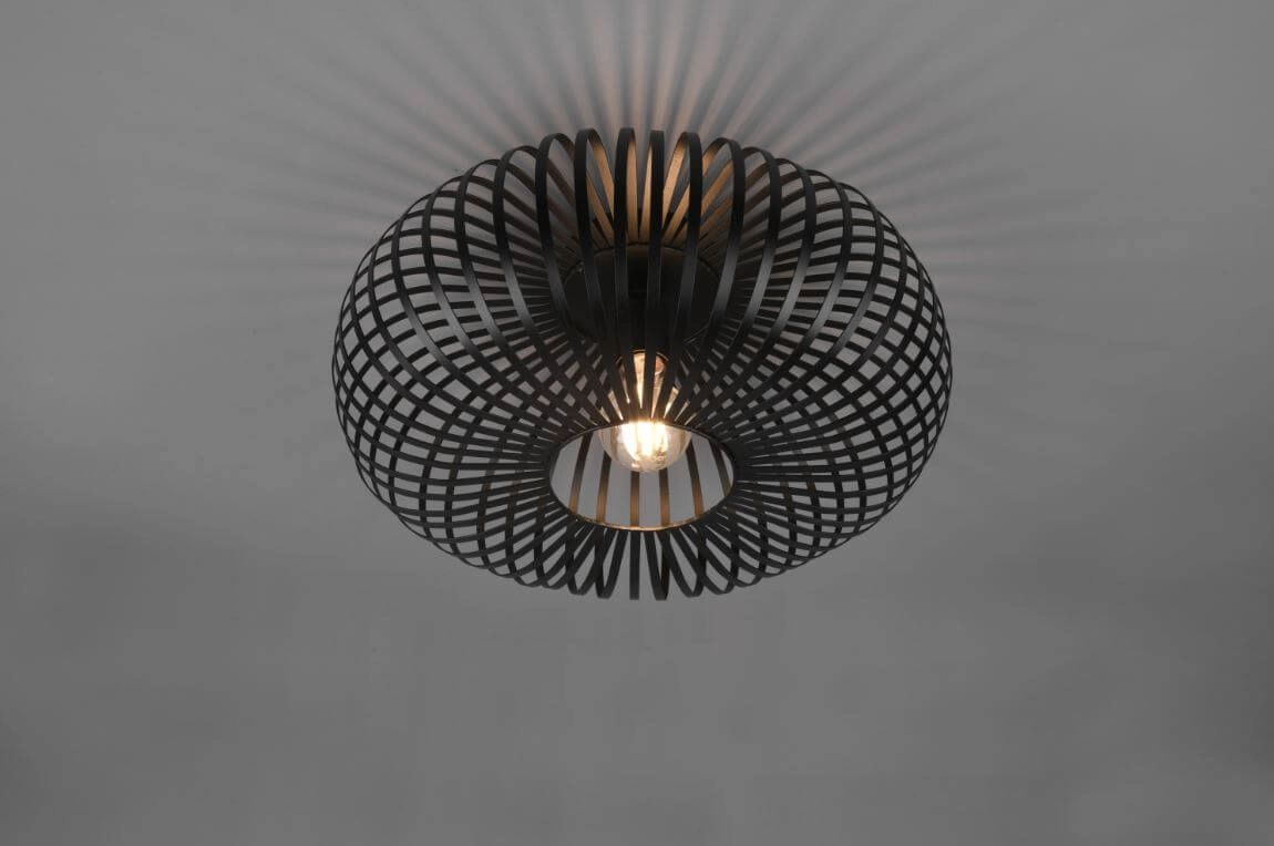 Plafonnier noir Johann Ø40cm Trio 4017807504170