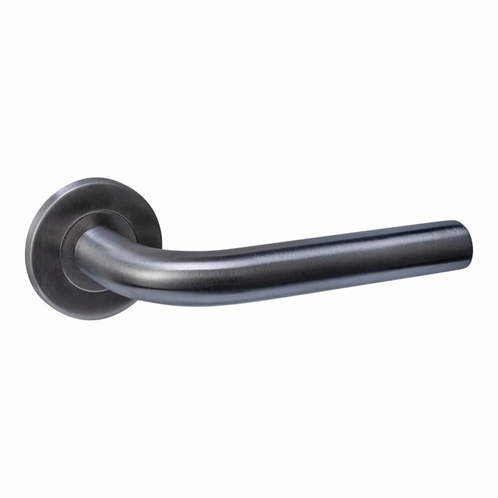 Poignée Q 02 sur rosace ronde anthracite