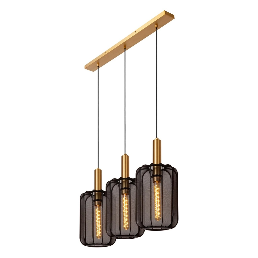 Lampe suspendue à 3 lampes Corina Noir Lucide 5411212032027