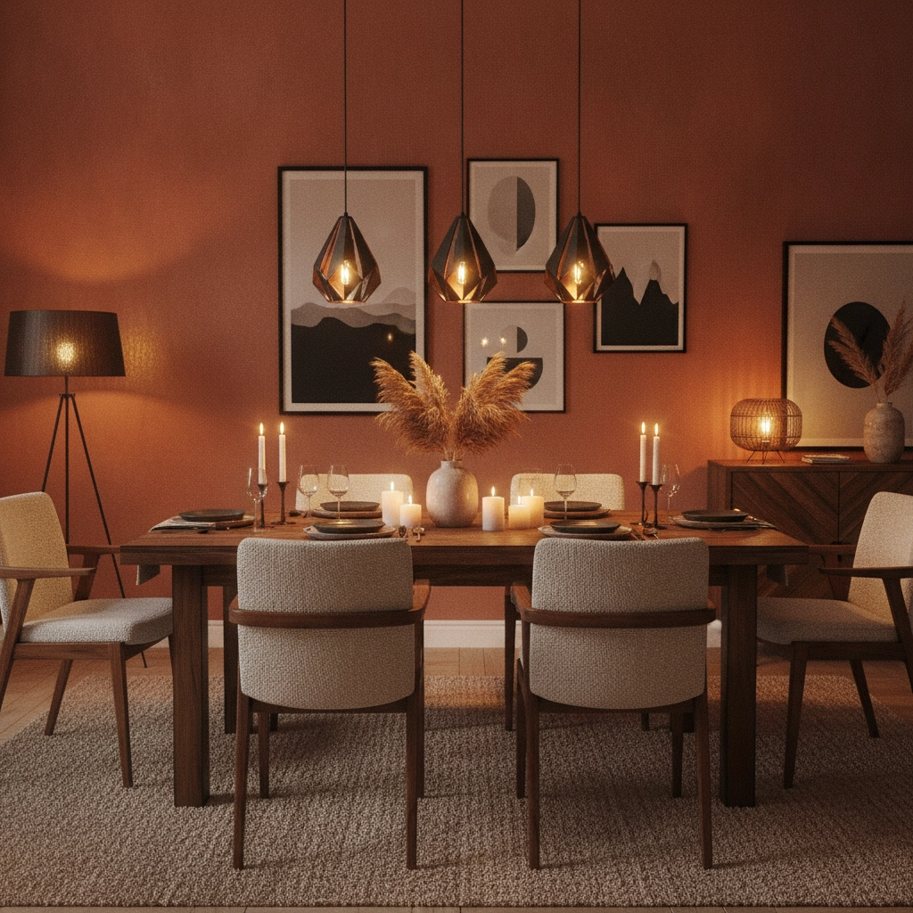 Lampe à suspension Carlton 1 noir avec du cuivre rouge