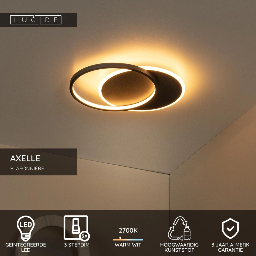 Conception de plafonds Axelle 2700K noir Lucide 5411212441713