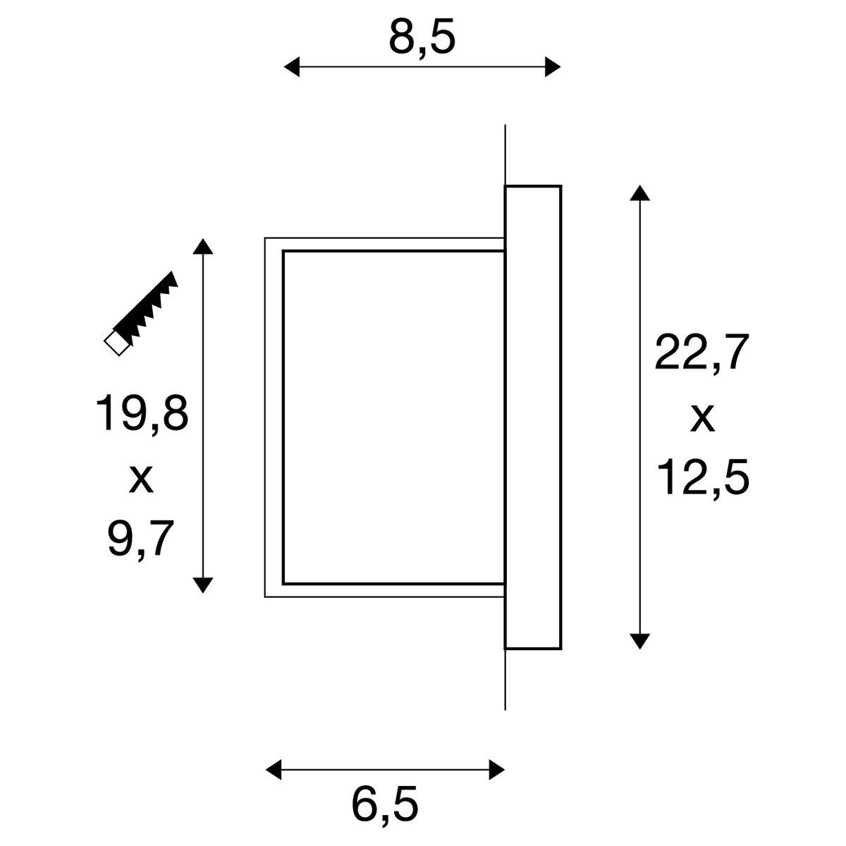 Lampe à encastrer Brick Downunder E14 pour l'extérieur SLV 4024163090445
