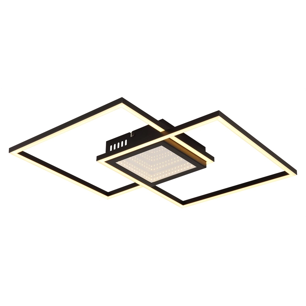 Lampe de plafond moderne Saunders Carré noir Globo 9007371475353