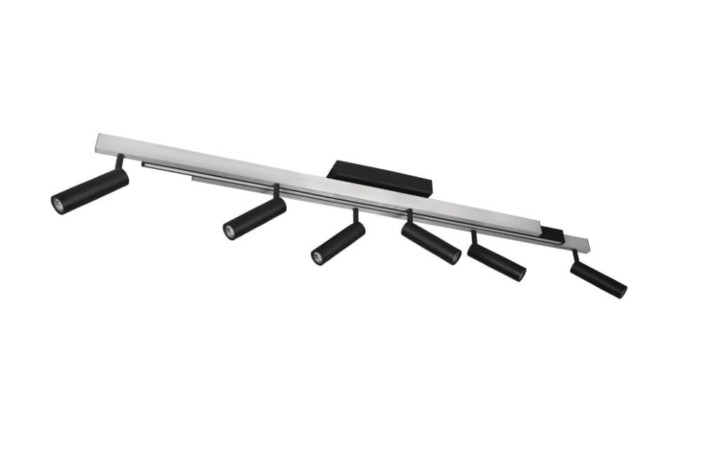 Spot LED 6 lumières Zeno métal avec du noir Trio 4017807627305