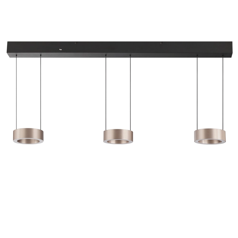 Lampe pendante de conception Axion 3-noir clair avec brun Brilliant 4004353477195
