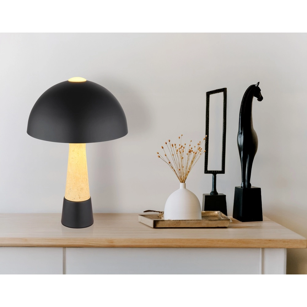 Lampe de table unique Paulin Ø 25cm noir Globo 9007371573059