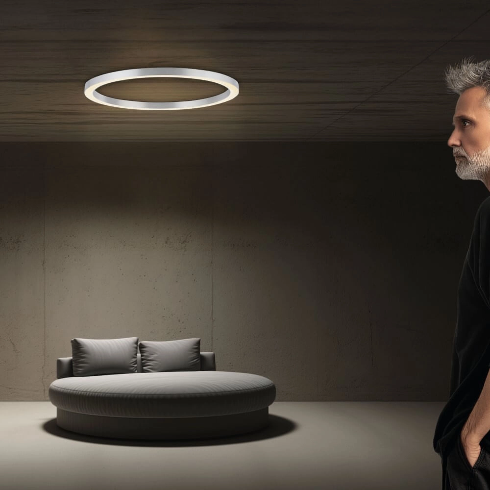 Lampadaire rond Pure Lines Round Ø 70cm en aluminium Paul Neuhaus 4012248373538