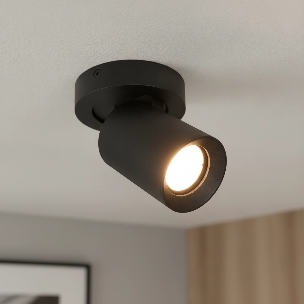 Plafonnier rond Megano 1 lumière noire