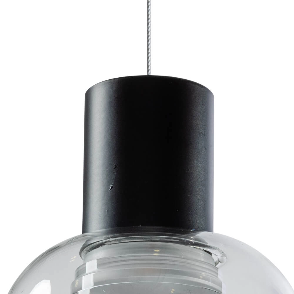 Lampe à suspension en verre Gary noir avec verre transparent ETH 9900002611352