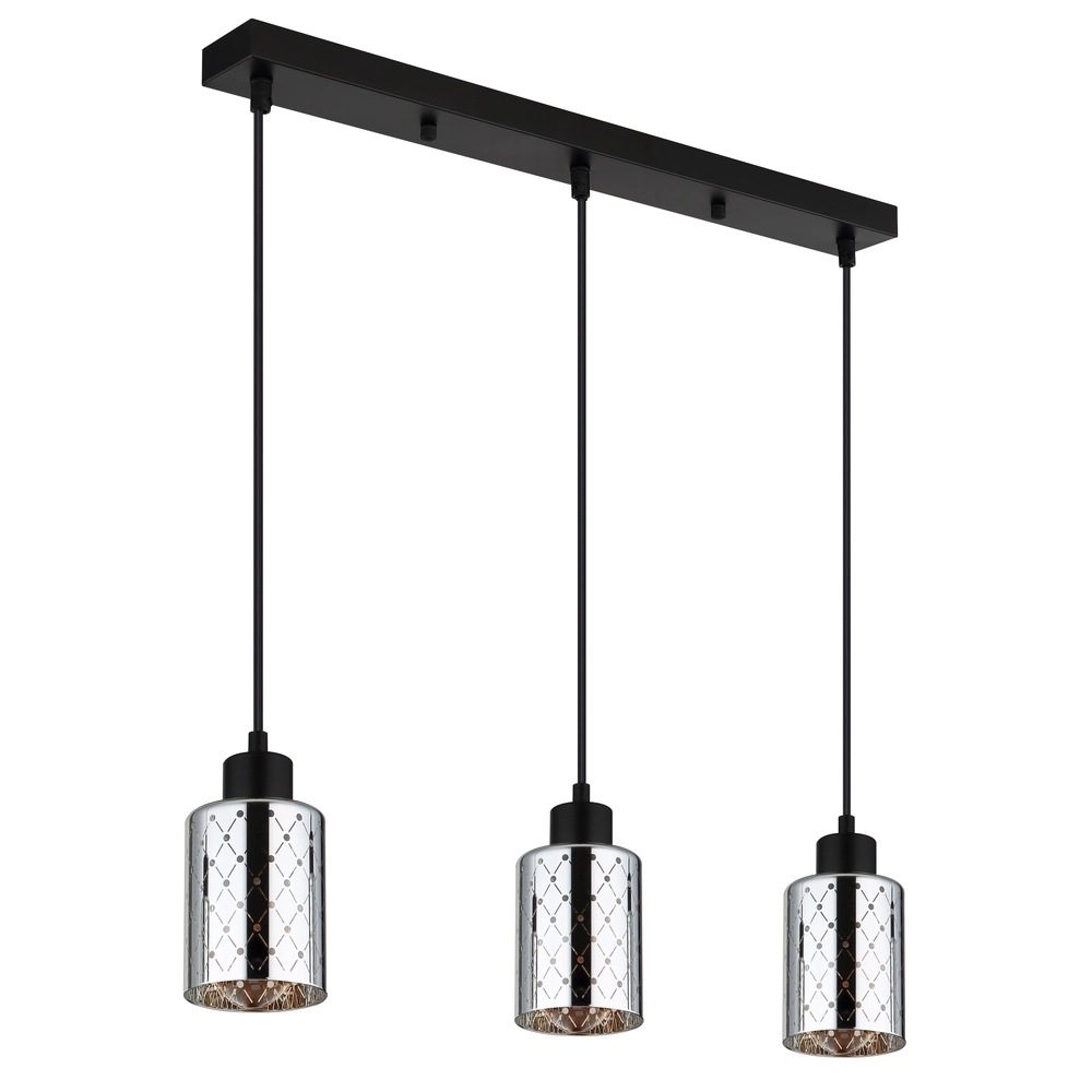 Lampe pendante de conception Alonso Noir à 3 lumières Globo 9007371575251
