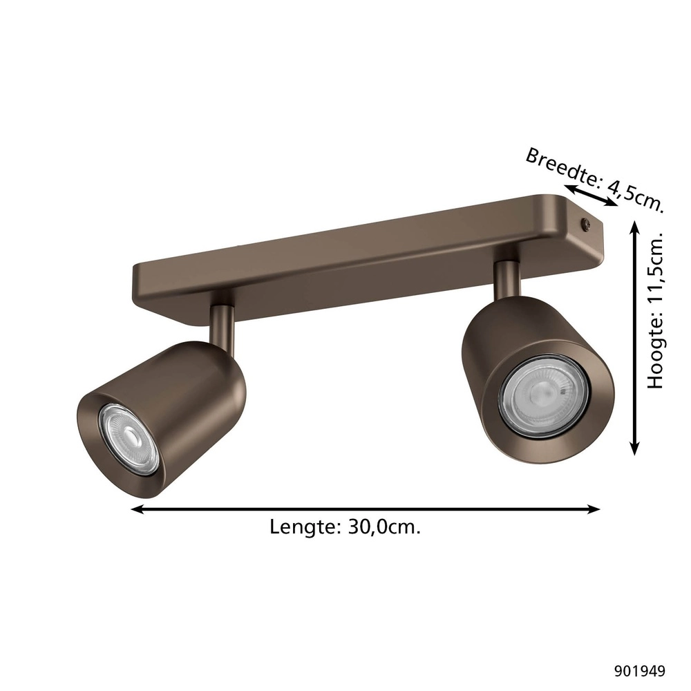 Spot monté en surface Camaldoli Bronze 2 lumières Eglo 9008606360413