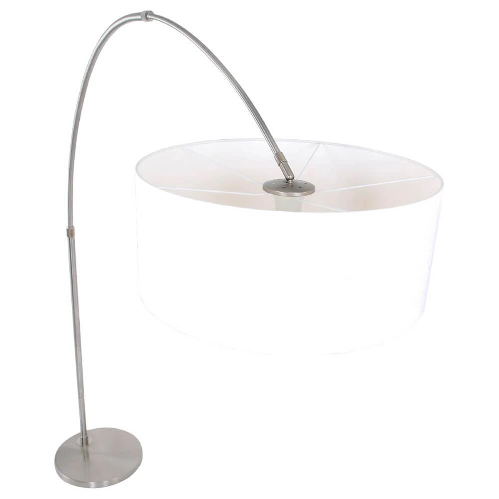 Lampe à arc Gramineus 50 Acier inoxydable avec abat-jour blanc Steinhauer 8712746118315