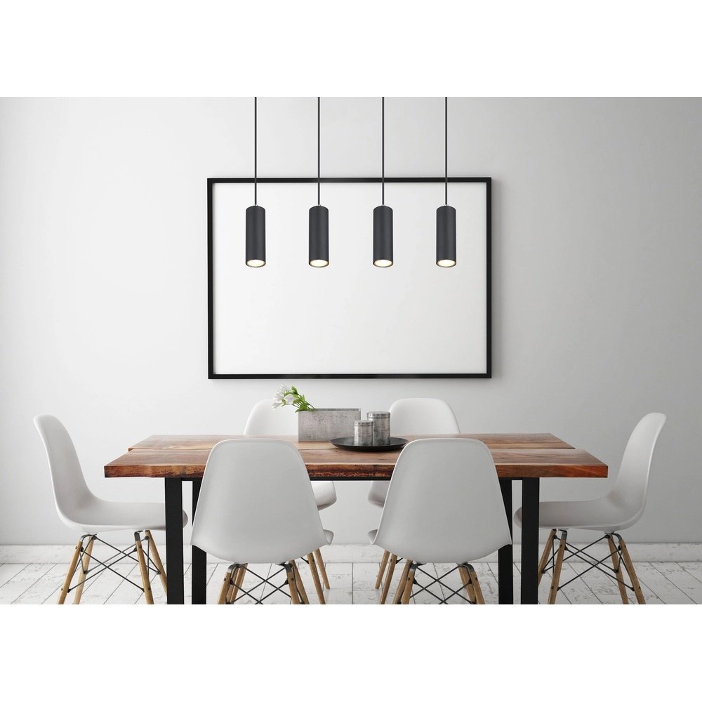 Lampe suspendue Robby Noir à 4 lumières Globo 9007371430543