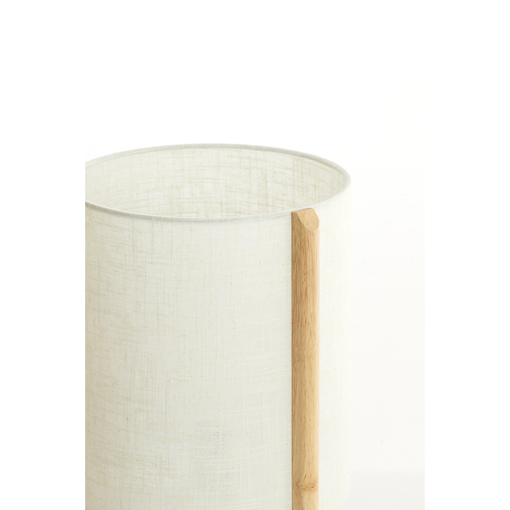 Lampe de table Litto Ø 28cm - aspect bois avec lin naturel Light & Living 8717807792701