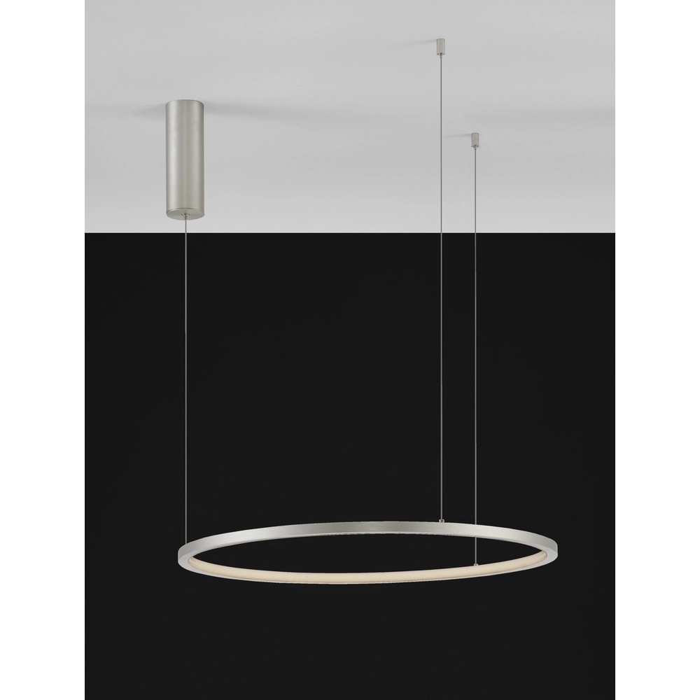 Suspension ronde Tarquin gris argenté Ø 60cm Suspension ronde Tarquin gris argenté Ø 60cm