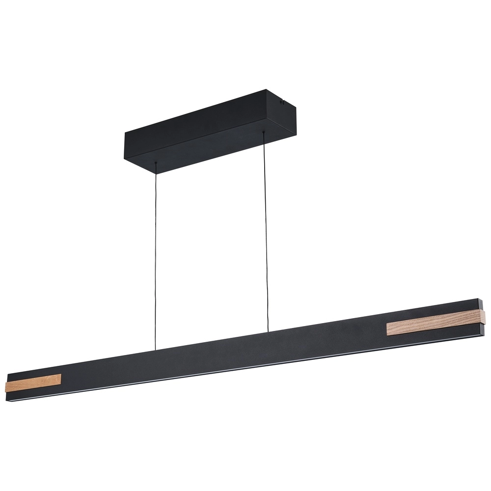 Lampe suspendue élégante Streamline noir avec bois Brilliant 4004353463631