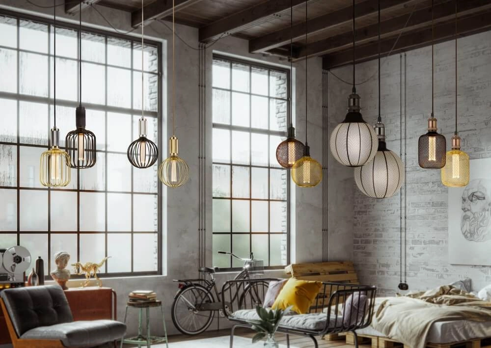 Lampe suspendue noire Drum Ø 10 cm
