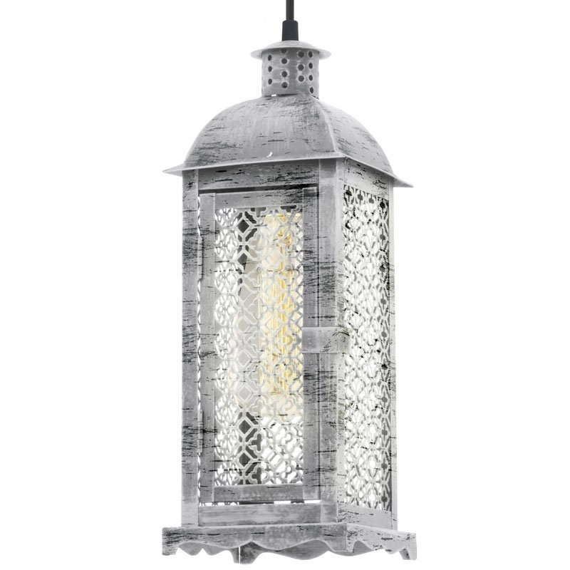 Lampe à suspension Vintage Square Argent ancien Eglo 9002759492168