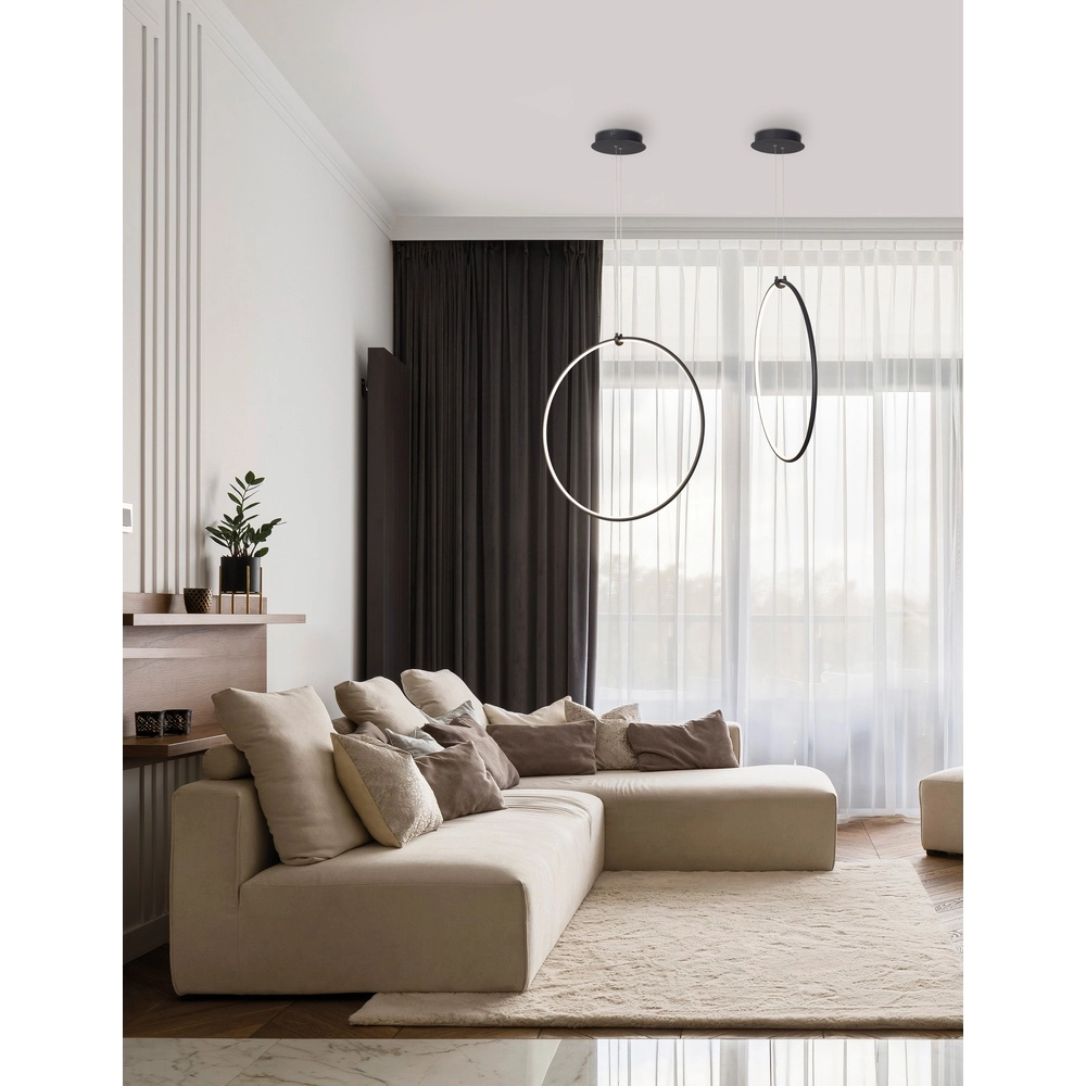 Suspension Ring noir Ø 68cm Lyora 5212017429315