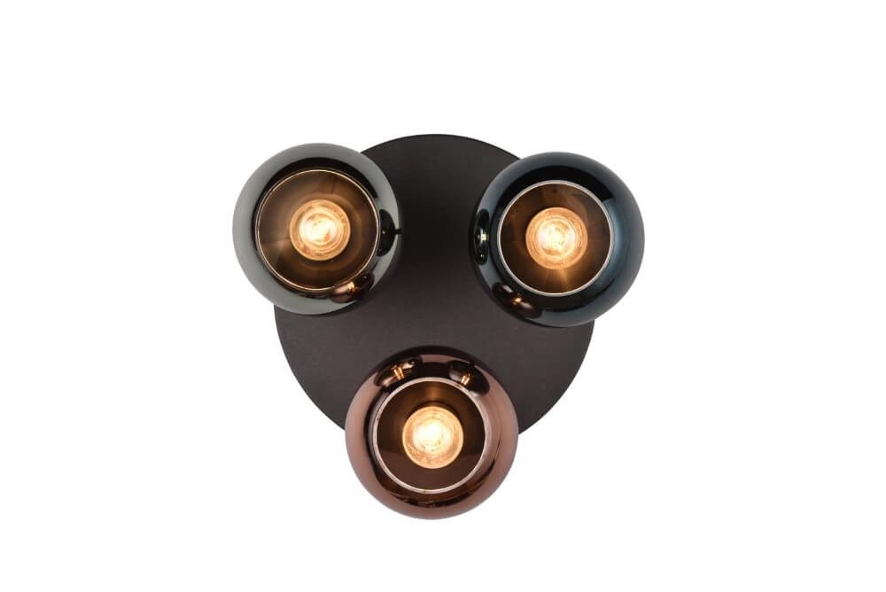 Plafonnier design Sheldon noir avec verre fumé Trio 4017807585247