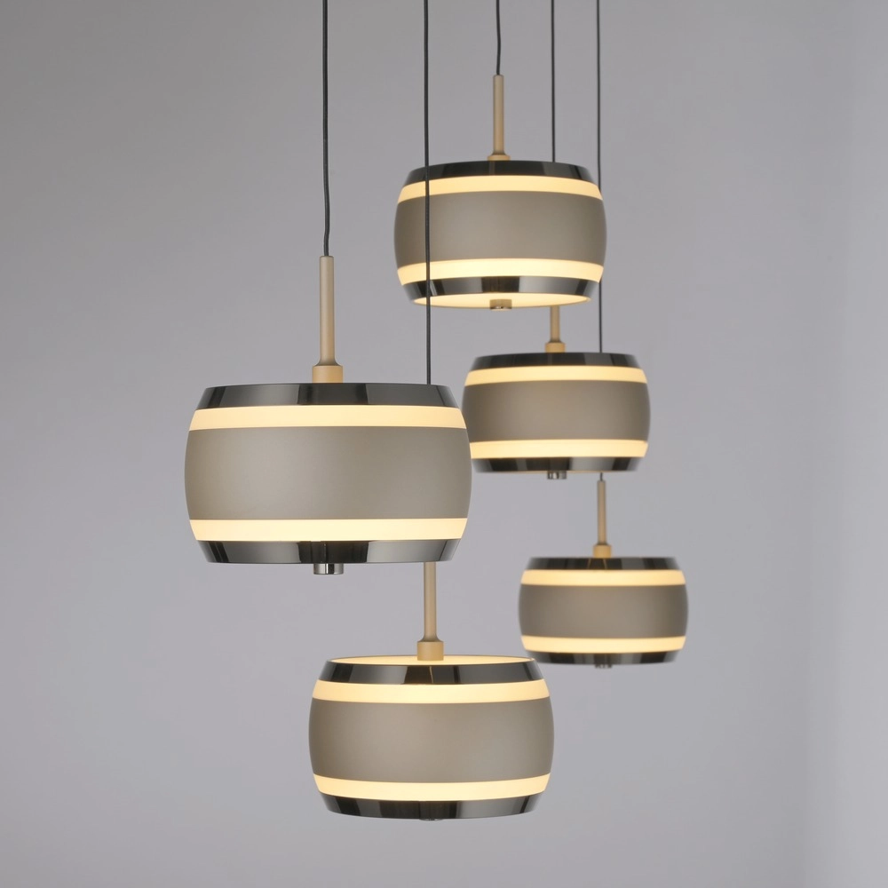 Lampe suspendue de table de salle à manger 5L Pure Falling Rings Bronce Paul Neuhaus 4012248396582