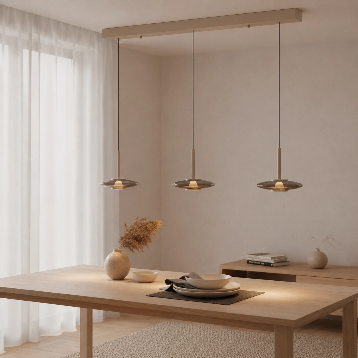 Lumière suspendue LED pour salle à manger Madison Champagne