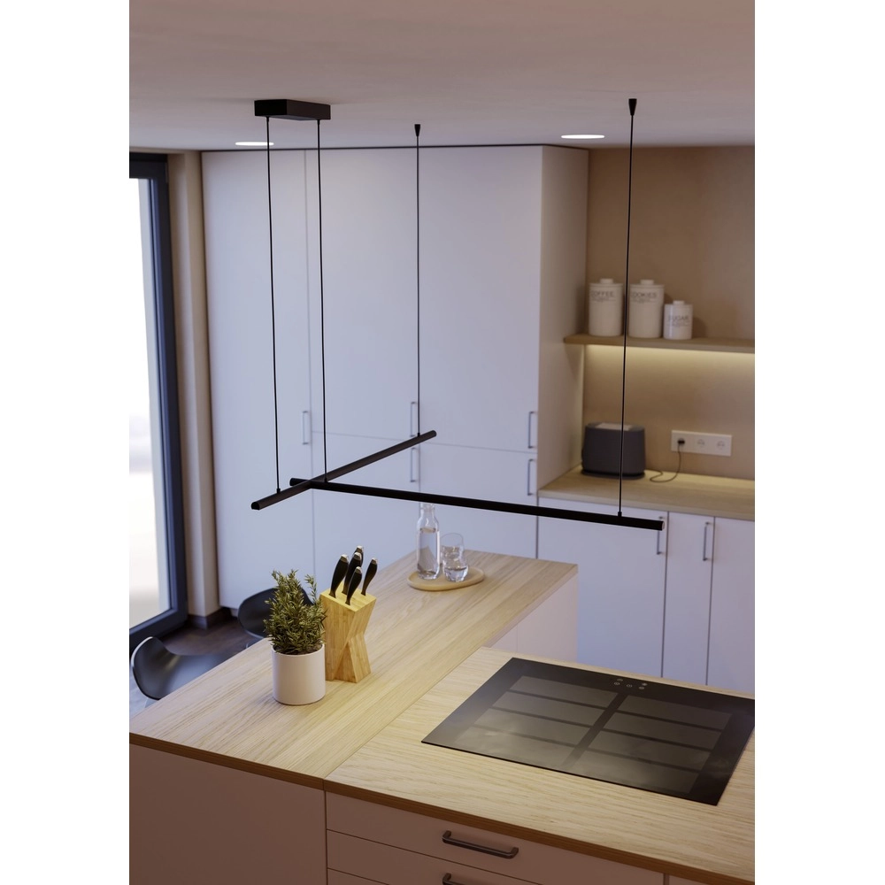 Lampe suspendue intelligente Flatron-Z noir 150cm Eglo 9008606390564