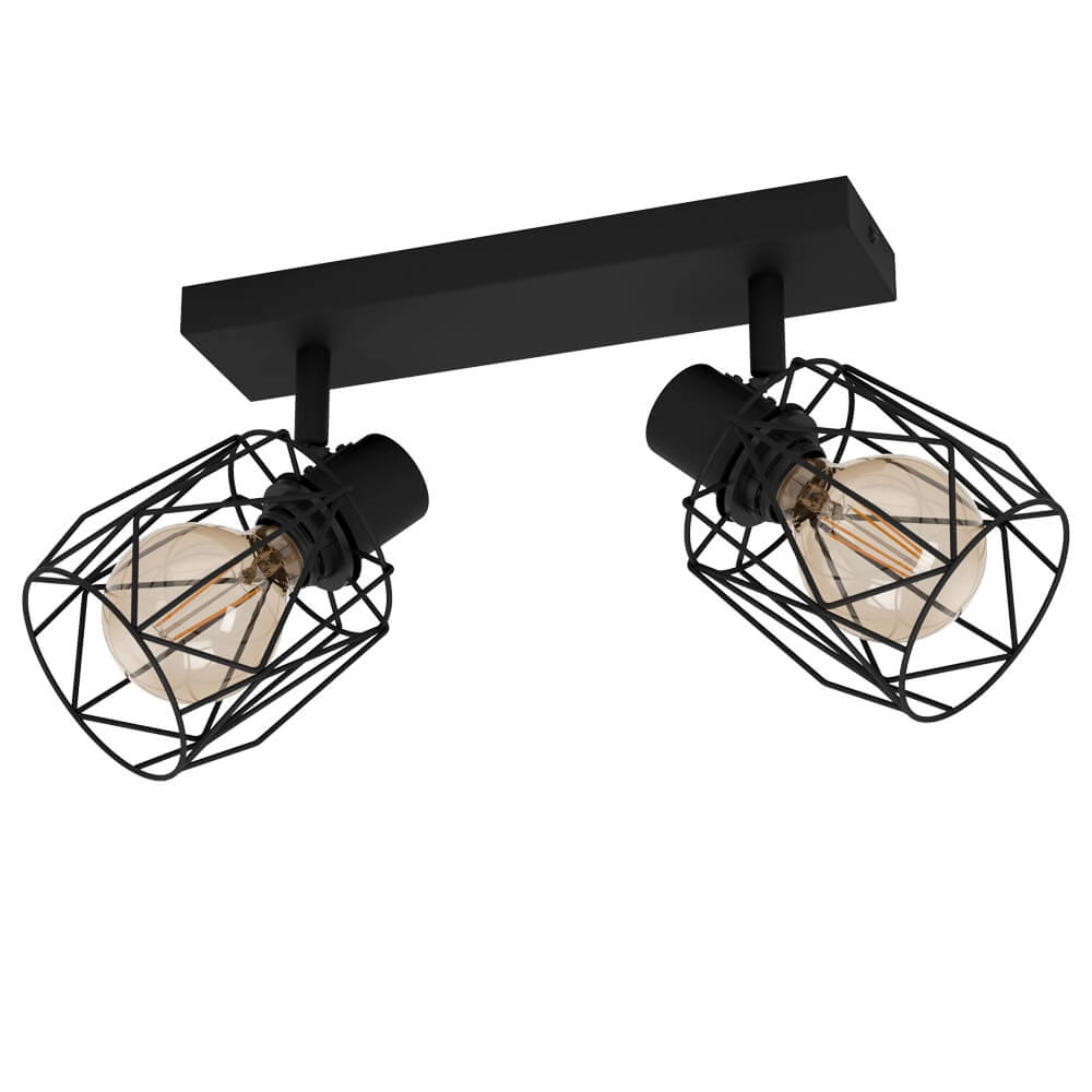 Plafonnier 2 lumières Tossino noir Plafonnier 2 lumières Tossino noir