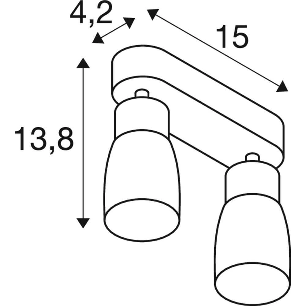 Spot double Puri 2.0 Dome gris SLV 4024163293549