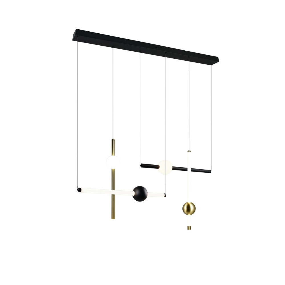 Suspension moderne Melita noir avec or Trio 4017807661910